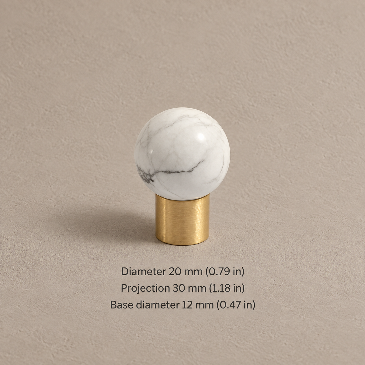 Solid Brass Crystal Cabinet Knobs — Antique Brass — brushed-white-veined-20