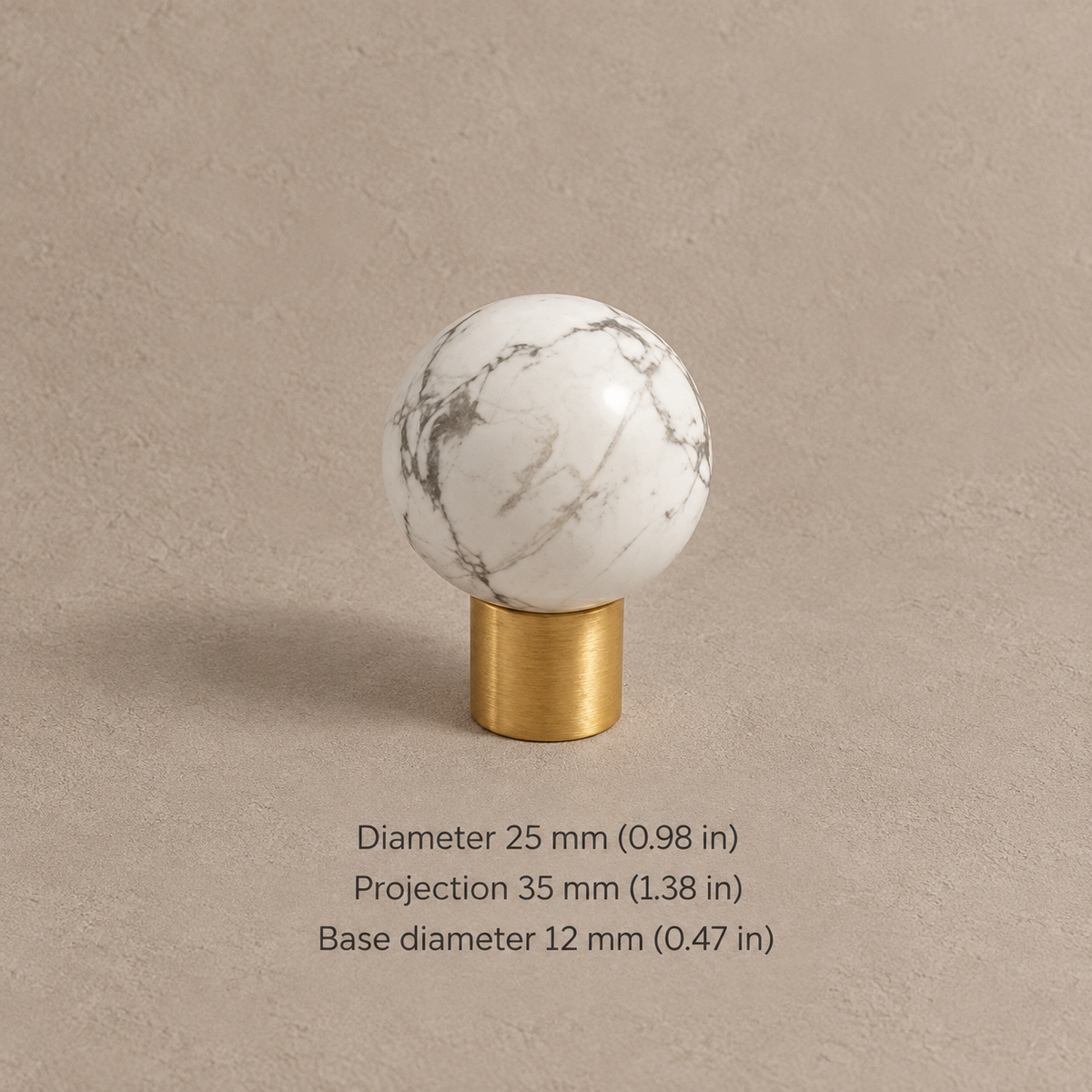 Solid Brass Crystal Cabinet Knobs — Antique Brass — brushed-white-veined-25