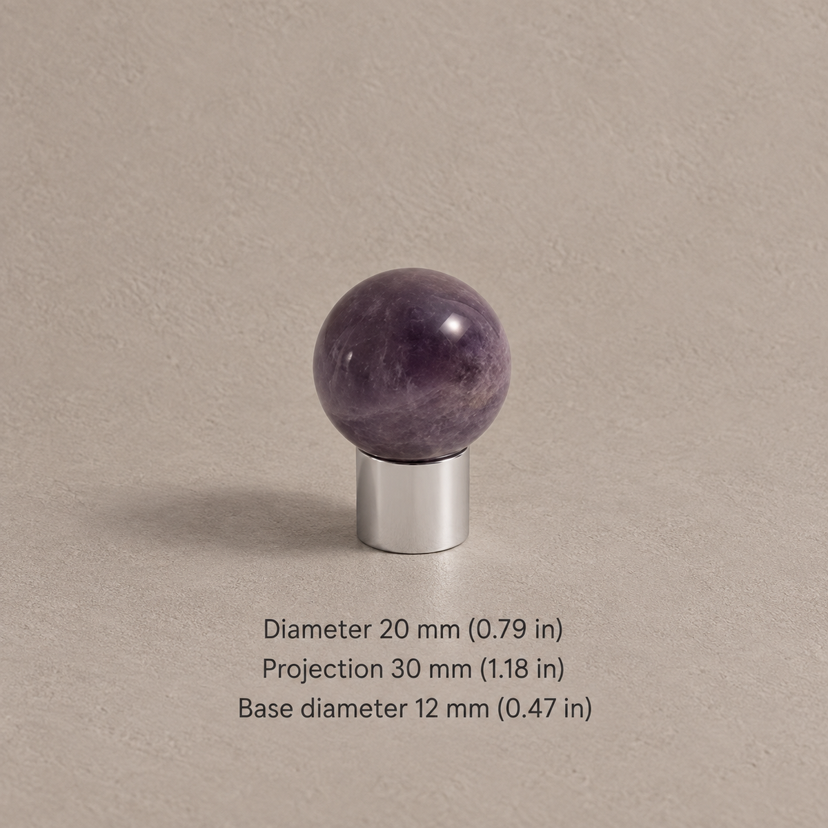 Solid Brass Crystal Cabinet Knobs — Antique Brass — chrome-purple-20