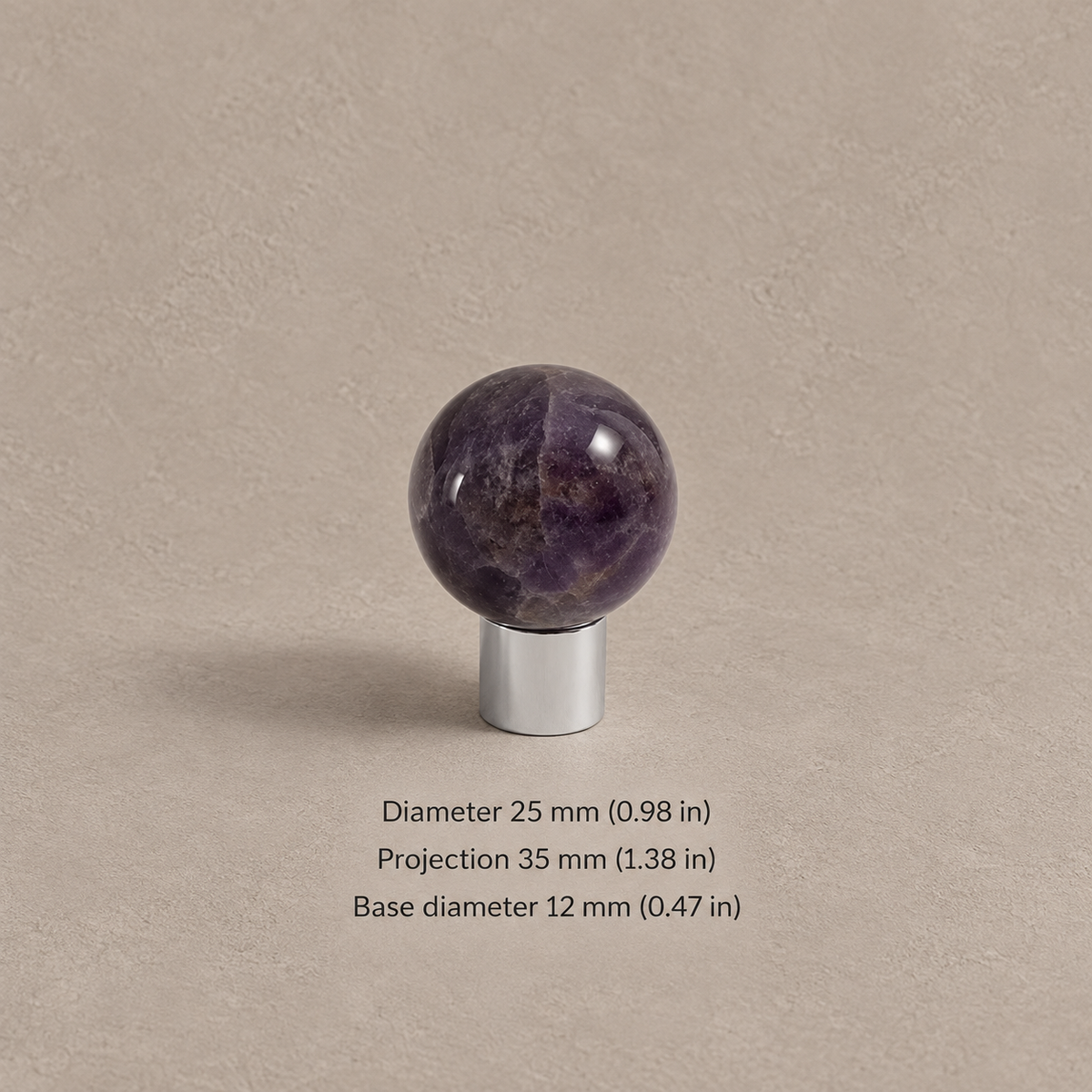 Solid Brass Crystal Cabinet Knobs — Antique Brass — chrome-purple-25