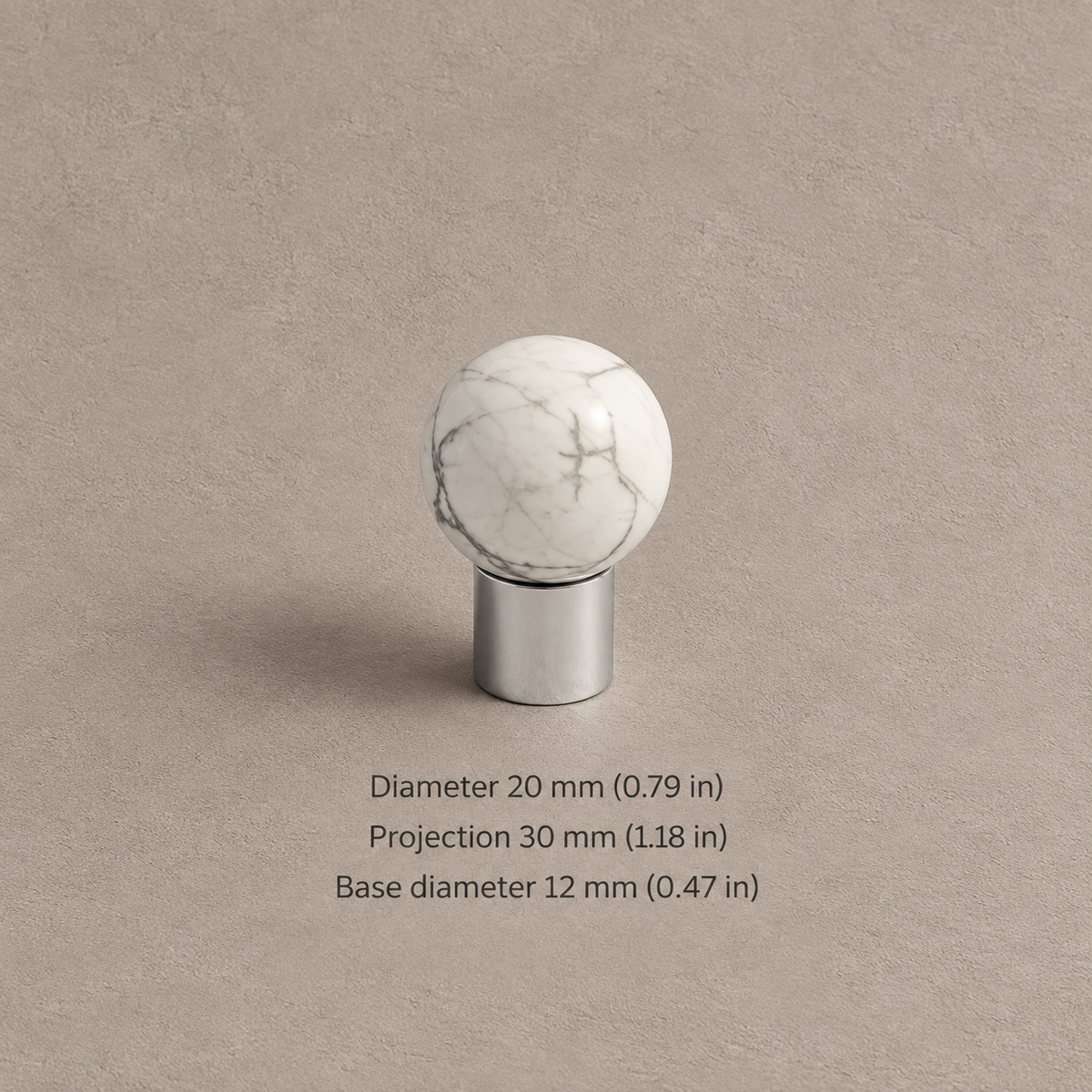 Solid Brass Crystal Cabinet Knobs — Antique Brass — chrome-white-veined-20