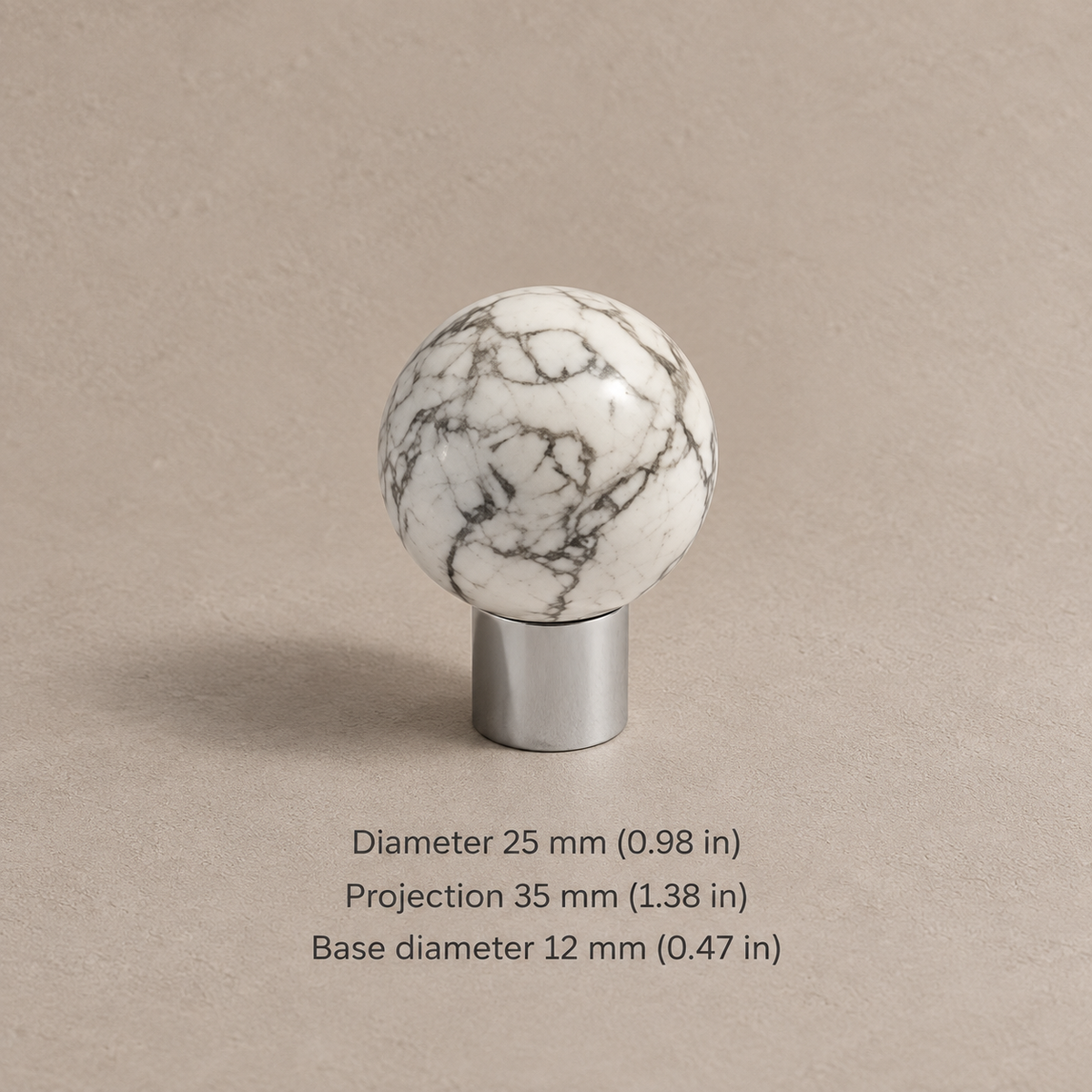 Solid Brass Crystal Cabinet Knobs — Antique Brass — chrome-white-veined-25