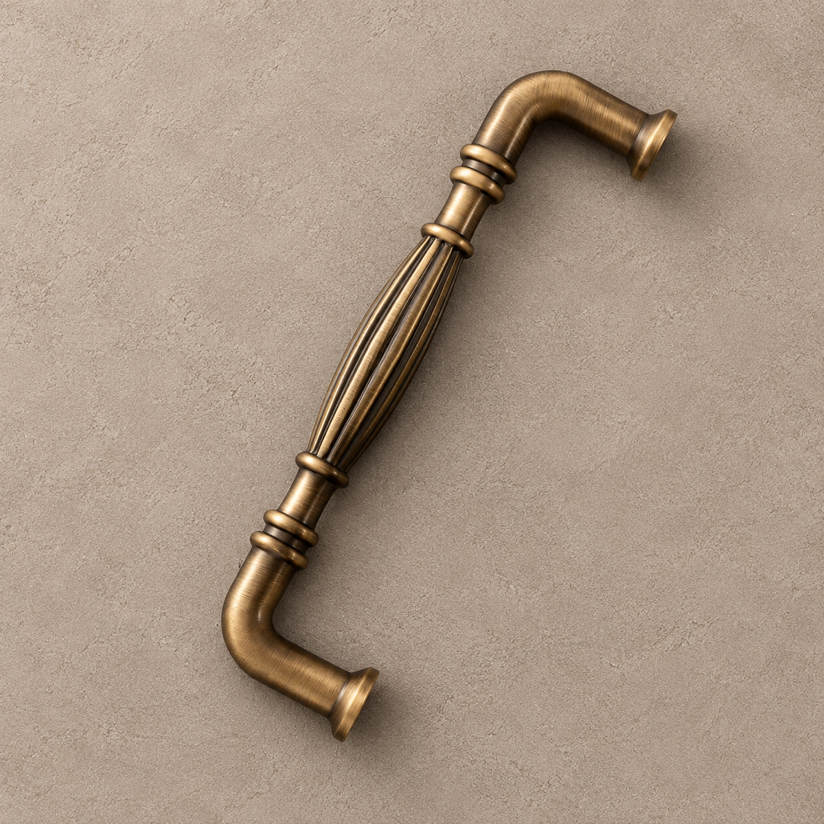 Solid Antique Brass Cabinet Pull & Knob — 5" Bar Design — pull-detail