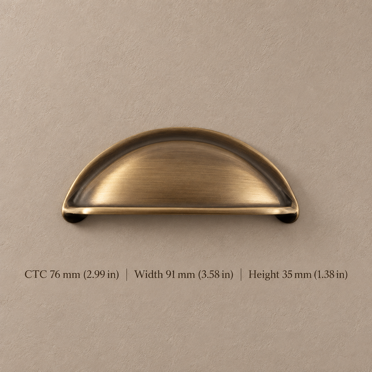 Solid Antique Brass T Bar Cabinet Pull & Knob — Minimalist Design — cup-76mm