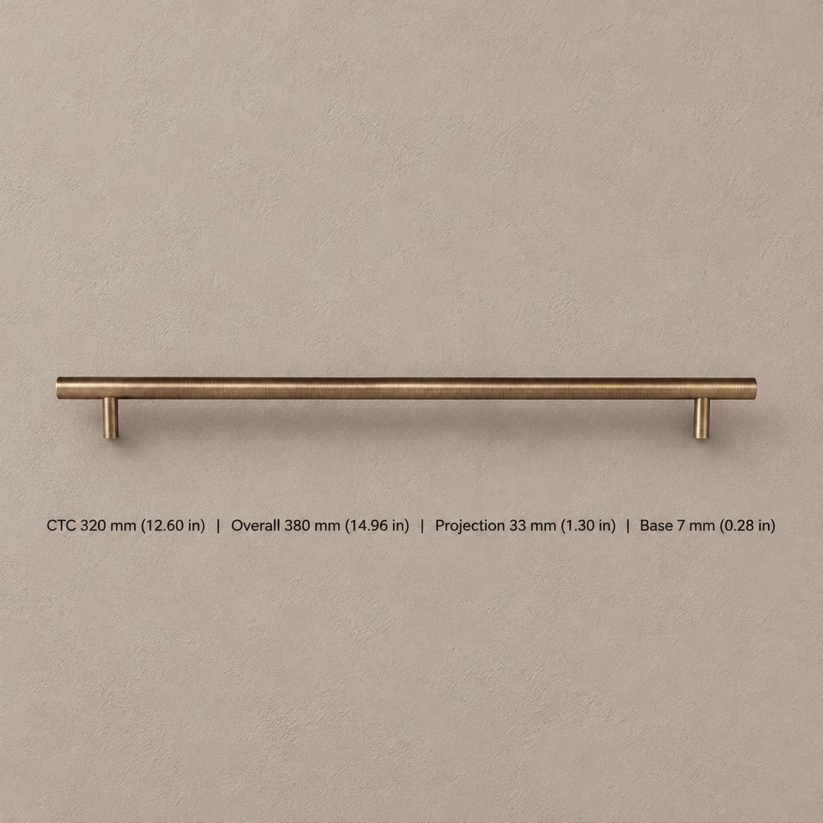 Solid Antique Brass T Bar Cabinet Pull & Knob — Minimalist Design — pull-320mm