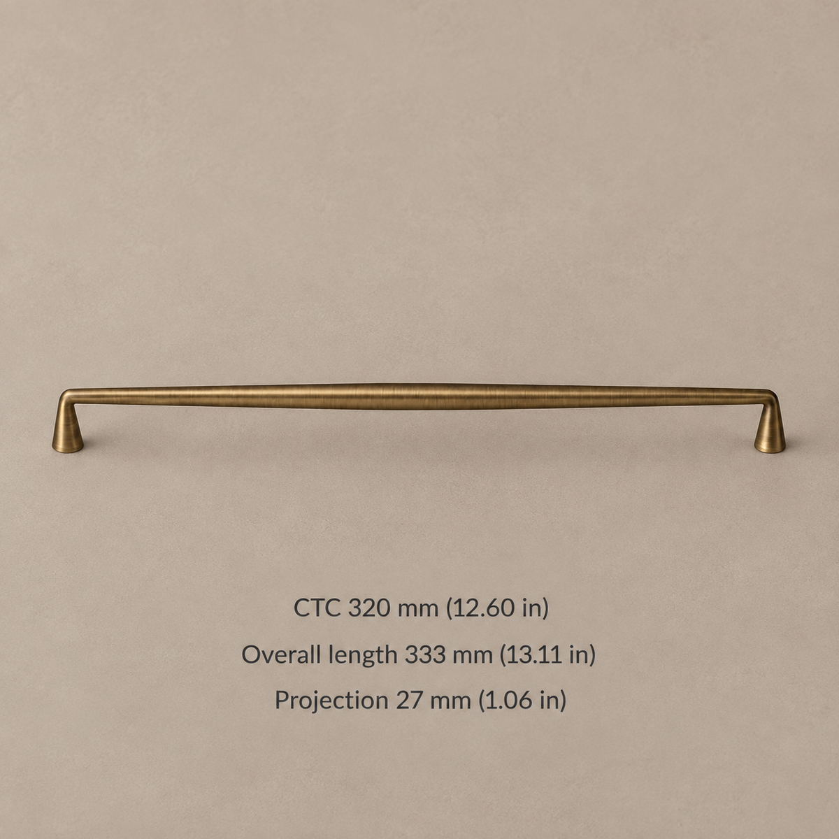 Solid Antique Brass Cabinet Handle & Knob — Antique Brass Finish — pull-320mm