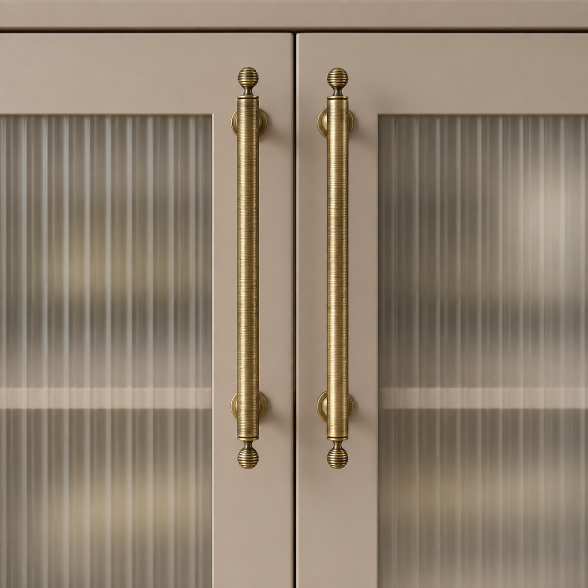 Antique Brass Ribbed Cabinet Pulls & Knobs — Solid Brass Hardware — cabinet-installation