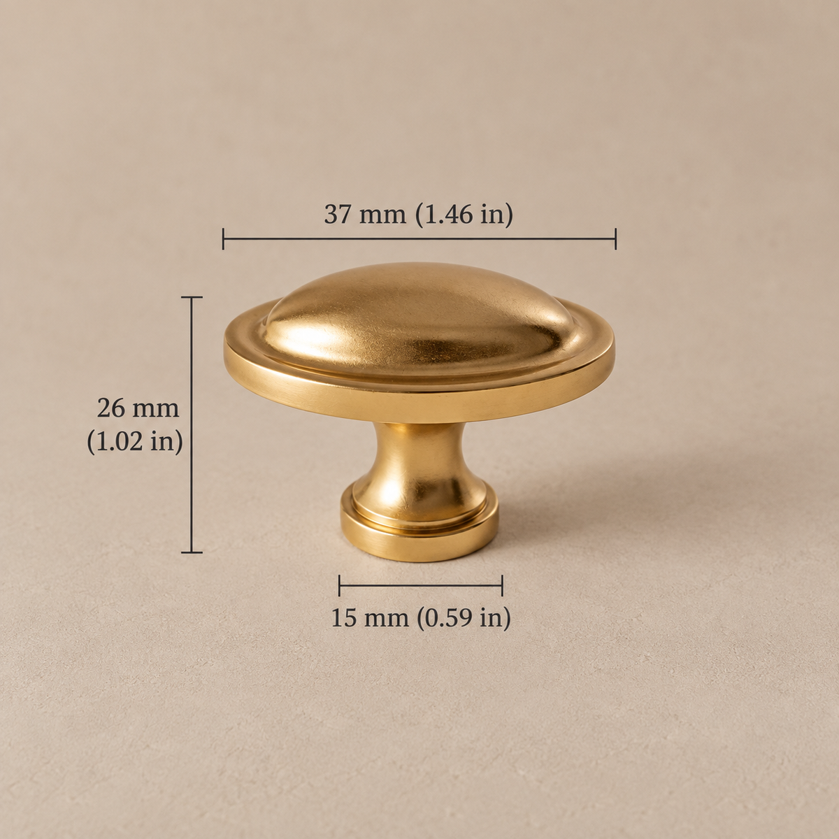 Antique Brass Round Cabinet Knobs — European Luxury Design — satin-37mm-knob