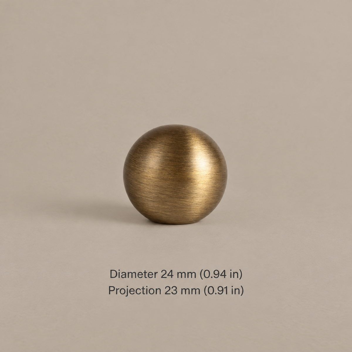 Antique Brass Round Cabinet Knobs — Retro Design — sphere-24mm