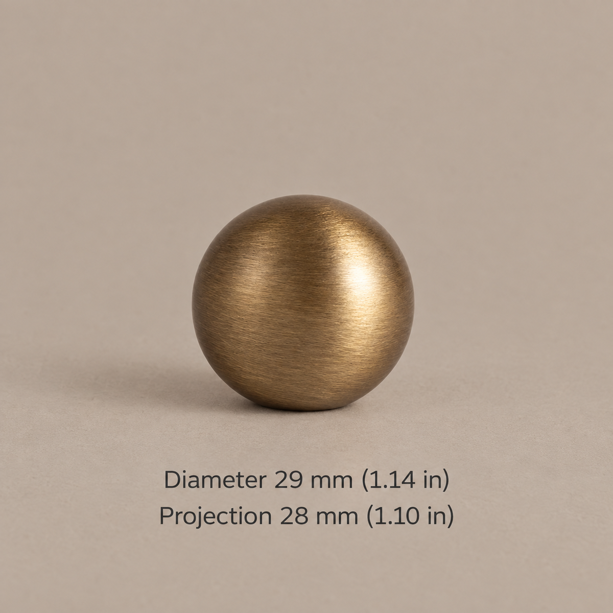 Antique Brass Round Cabinet Knobs — Retro Design — sphere-29mm