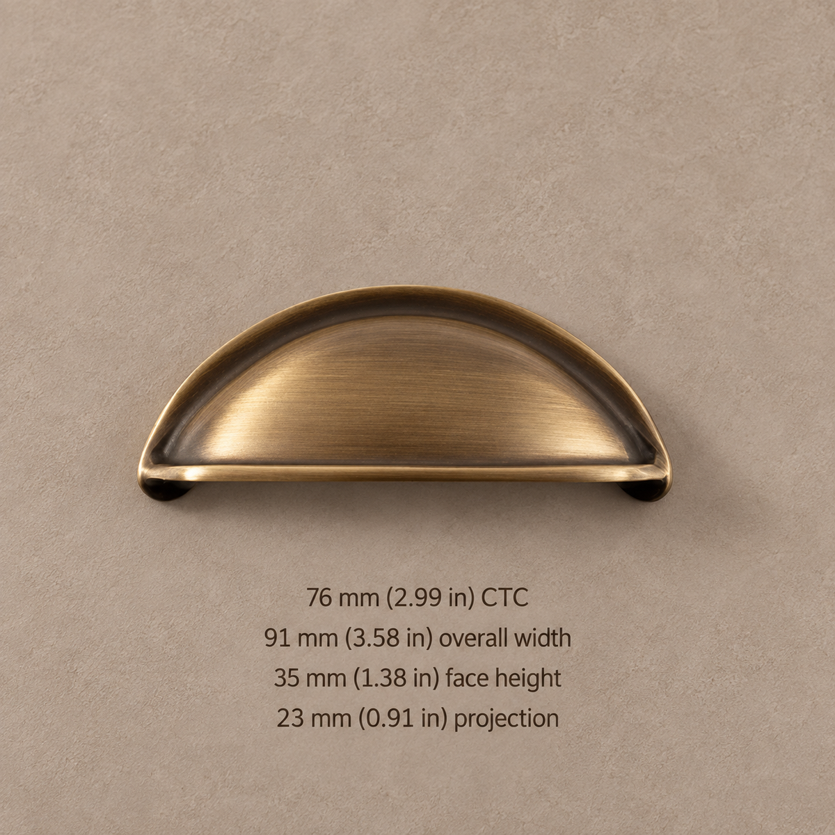 Antique Brass T-Bar Cabinet Pull & Knob — Solid Brass — cup-76