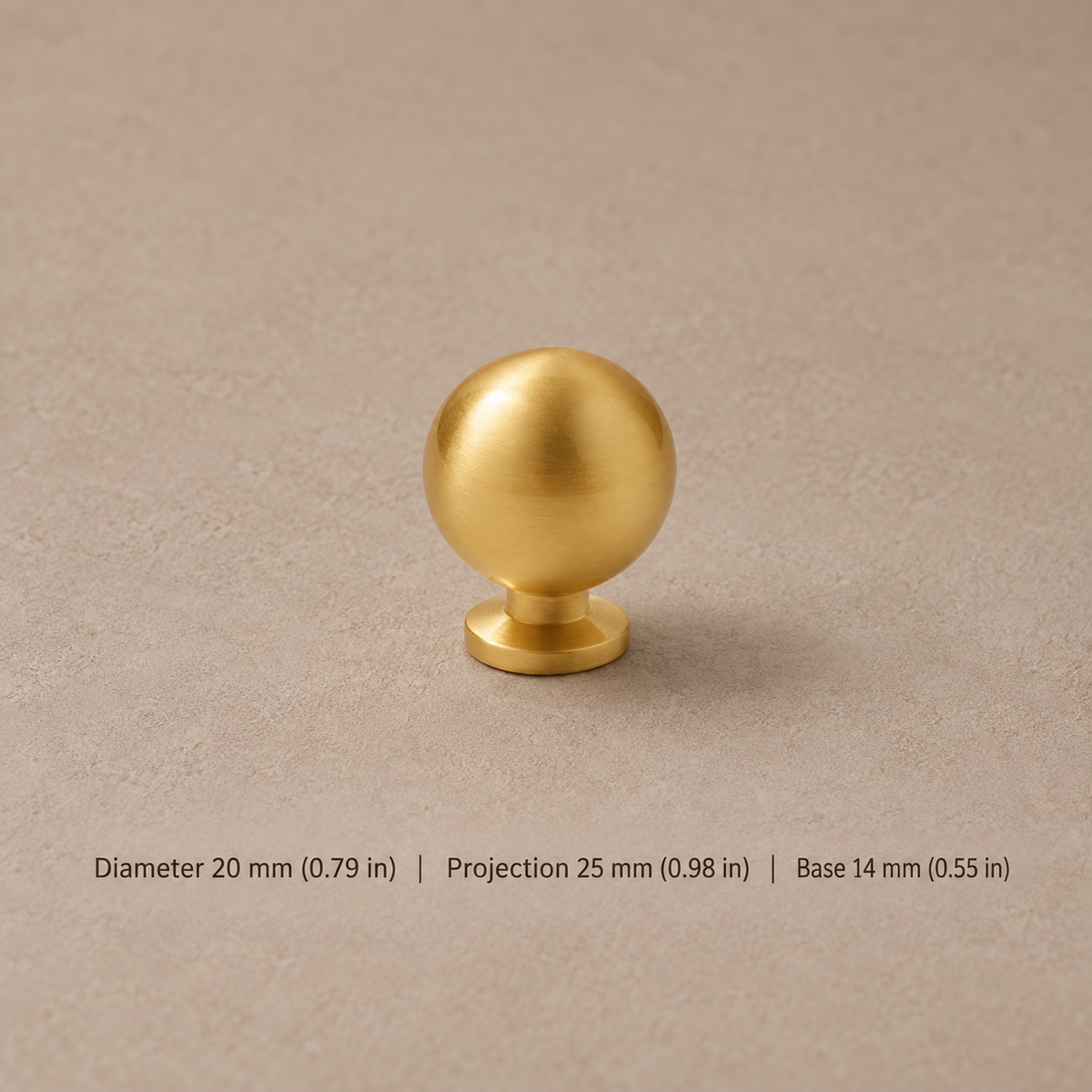 Solid Antique Brass T Bar & Knob Cabinet Pull — Vintage Design — knob-20mm