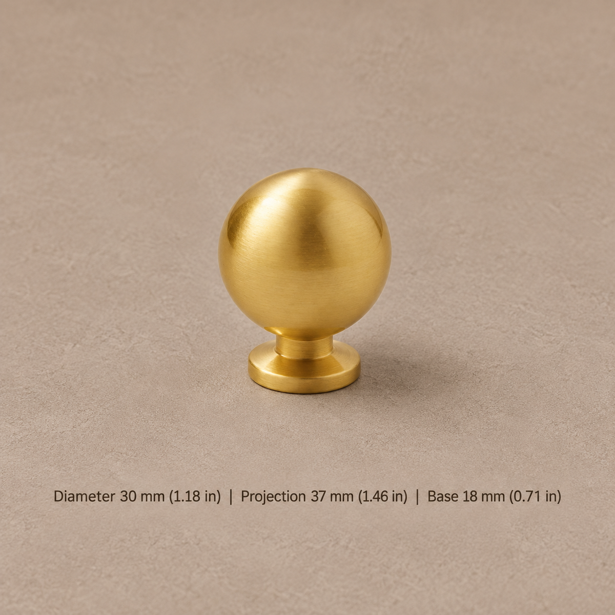 Solid Antique Brass T Bar & Knob Cabinet Pull — Vintage Design — knob-30mm