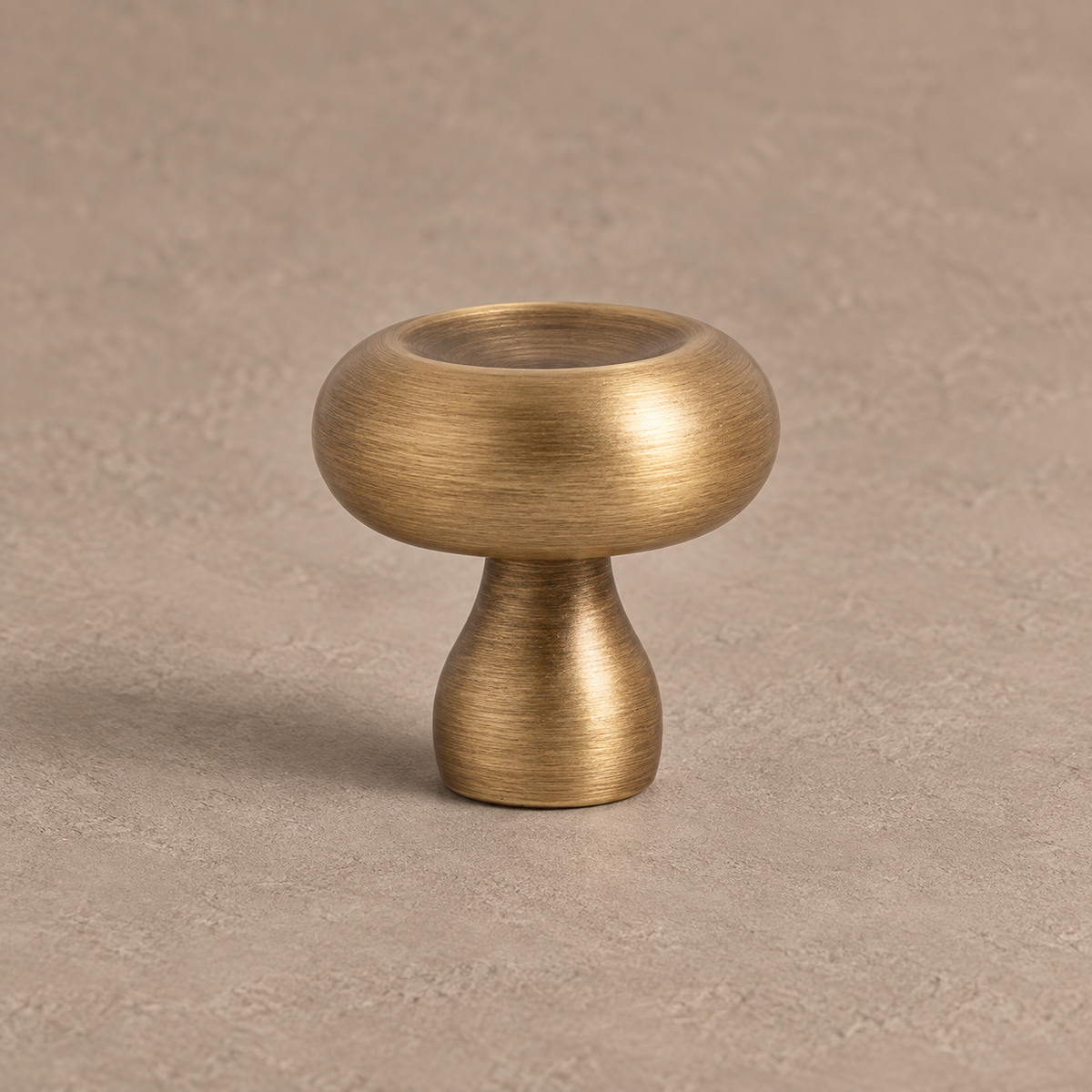 Antique bronze concave cabinet knob detail