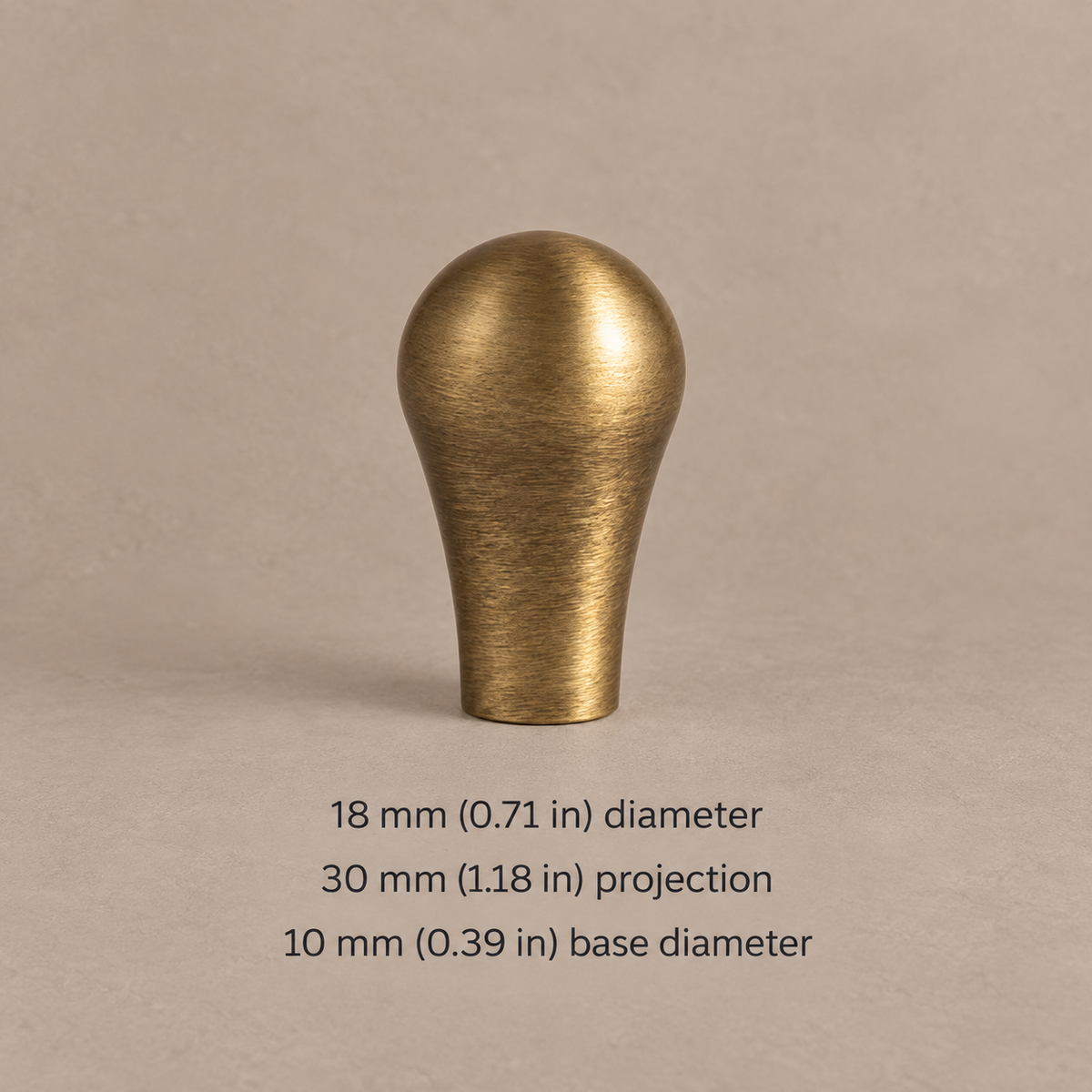 Antique Brass Water-Droplet Cabinet Pulls & Knobs — Luxury Design — knob-18mm