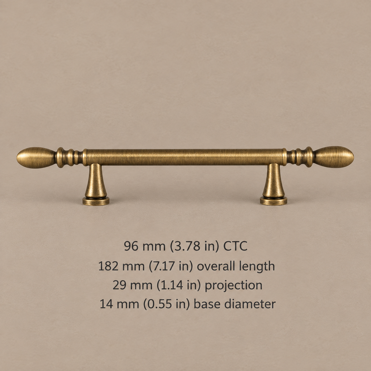 Antique Brass Water-Droplet Cabinet Pulls & Knobs — Luxury Design — pull-96mm