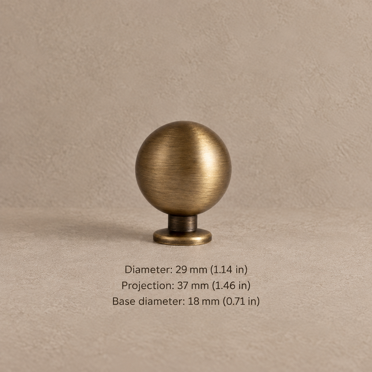 Ball-Foot Spindle Cabinet Pull & Knob — Antique Brass — ball-knob-base