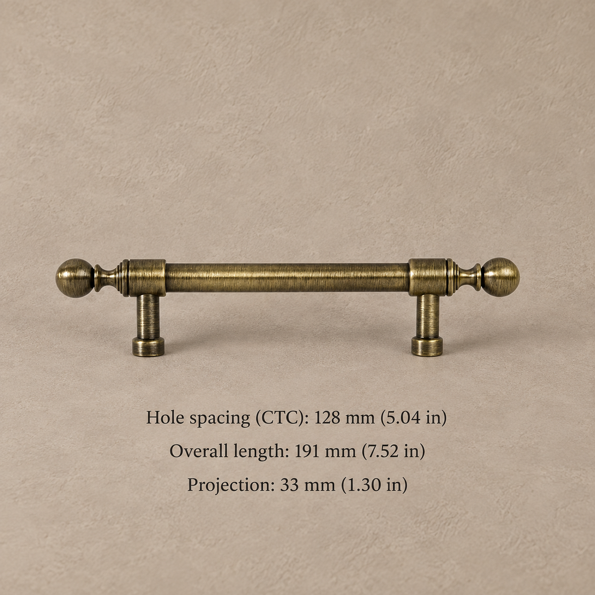 Ball-Foot Spindle Cabinet Pull & Knob — Antique Brass — pull-128