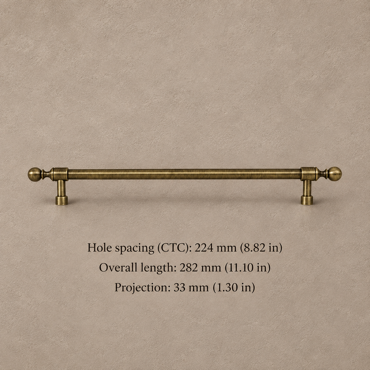 Ball-Foot Spindle Cabinet Pull & Knob — Antique Brass — pull-224