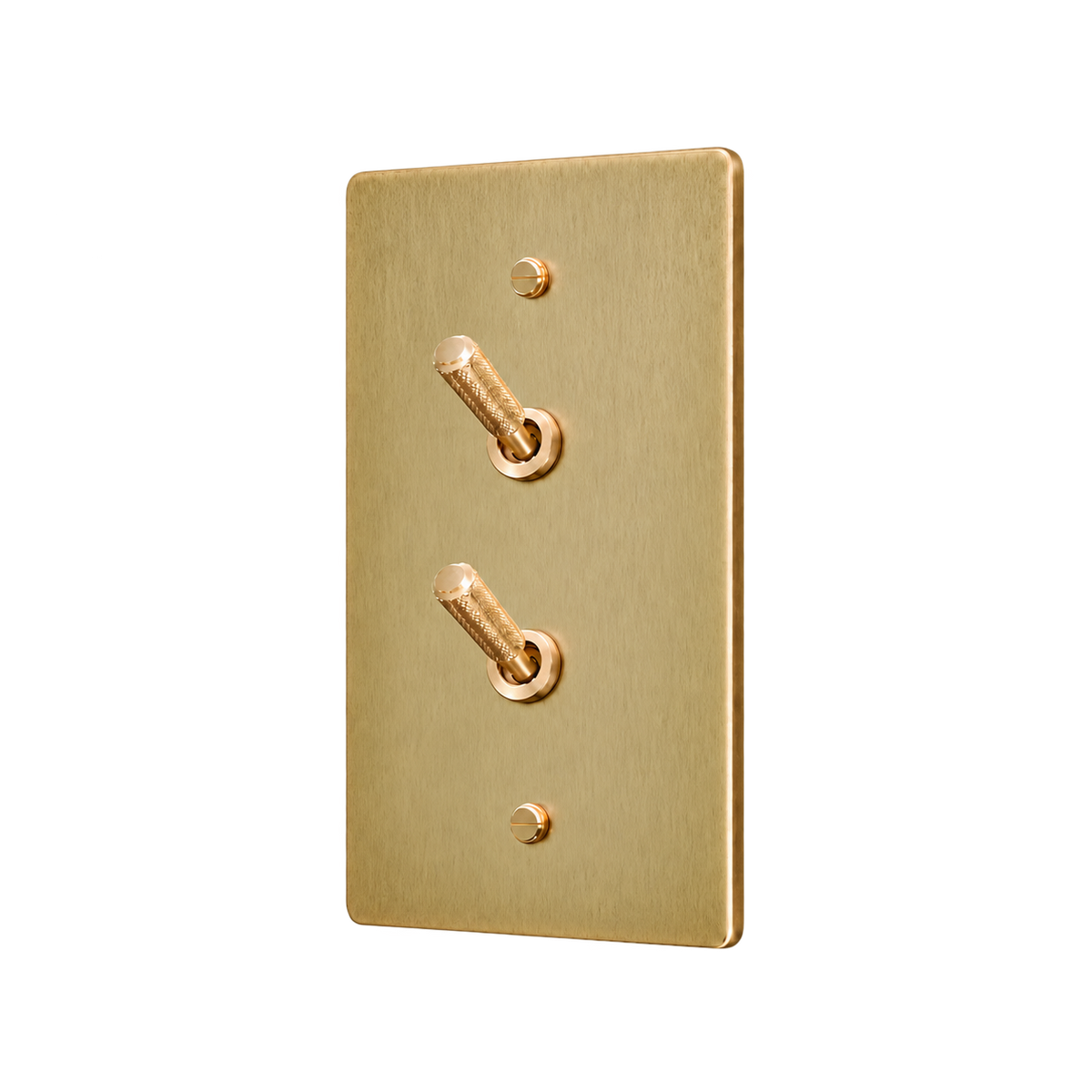 Brass Home Supply Double Knurled Brass Toggle Switch Plate — 1-Gang in Antique Brass (Hand-Brushed)
