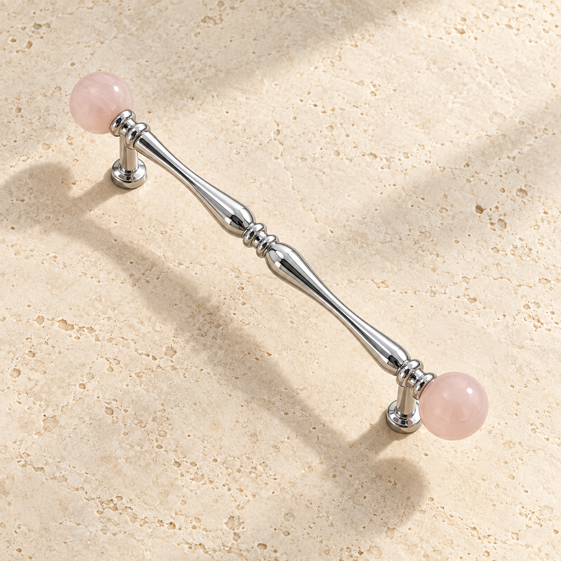 Chrome Brass Crystal Cabinet Pull & Knob - Solid Brass Luxury Hardware — approved main product image
