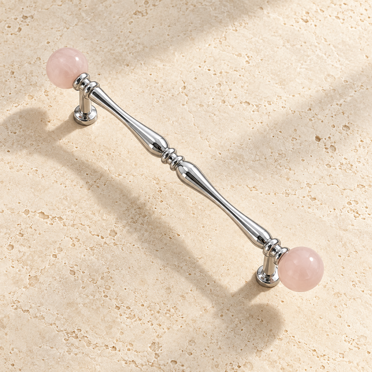 Chrome Brass Crystal Cabinet Pull & Knob - Solid Brass Luxury Hardware — approved main product image