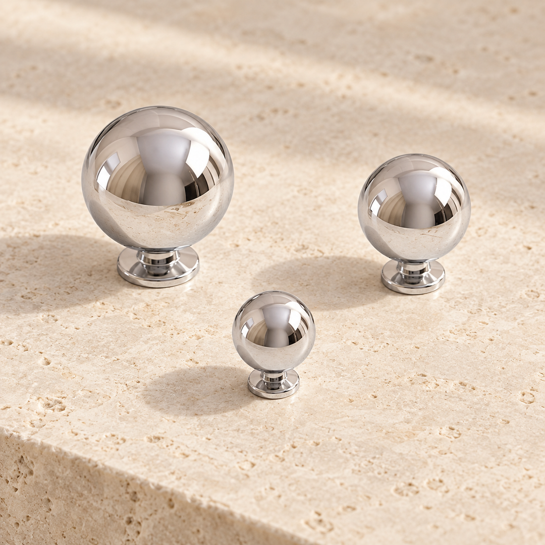 Chrome Brass Round Cabinet Knob — Modern Minimalist Hardware — approved main product image