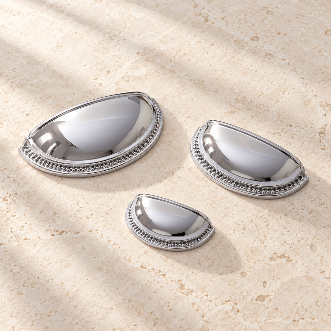 Chrome Brass Shell-Shaped Cabinet Pull — Modern Design — approved main product image