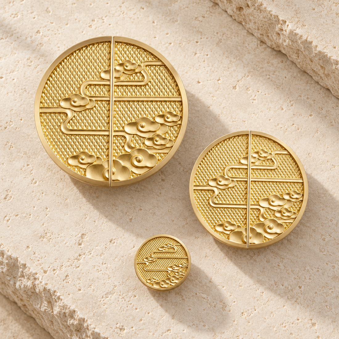 Classic Brass Cabinet Pull & Knob — Dragon & Phoenix Motif — approved main product image