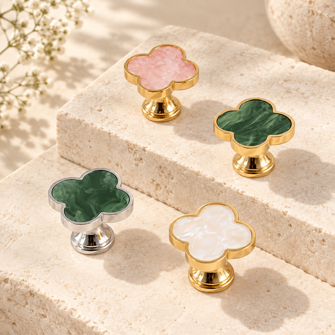 Clover Solid Brass Cabinet Knob & Wall Hook — Decorative Hardware — approved main product image