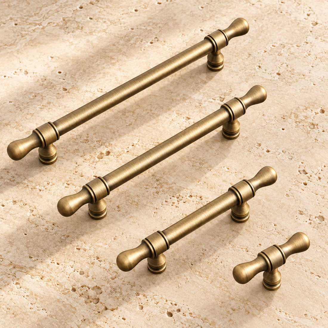 Collared Bar Cabinet Pull & Knob — Antique Bronze — approved main product image