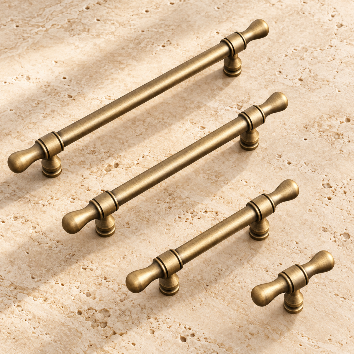 Collared Bar Cabinet Pull & Knob — Antique Bronze — approved main product image