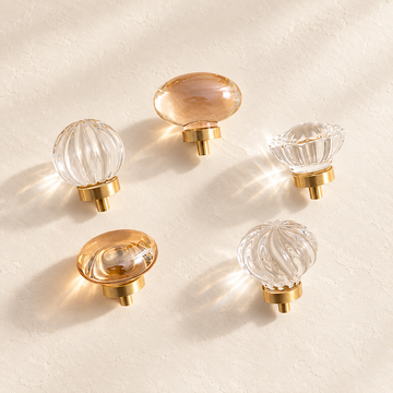 Crystal Brass Cabinet Knob & Handle — Transparent / Champagne Gold — approved main product image