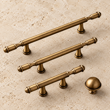 Dome-Knob Bar Cabinet Pull & Knob — Antique Brass — approved main product image
