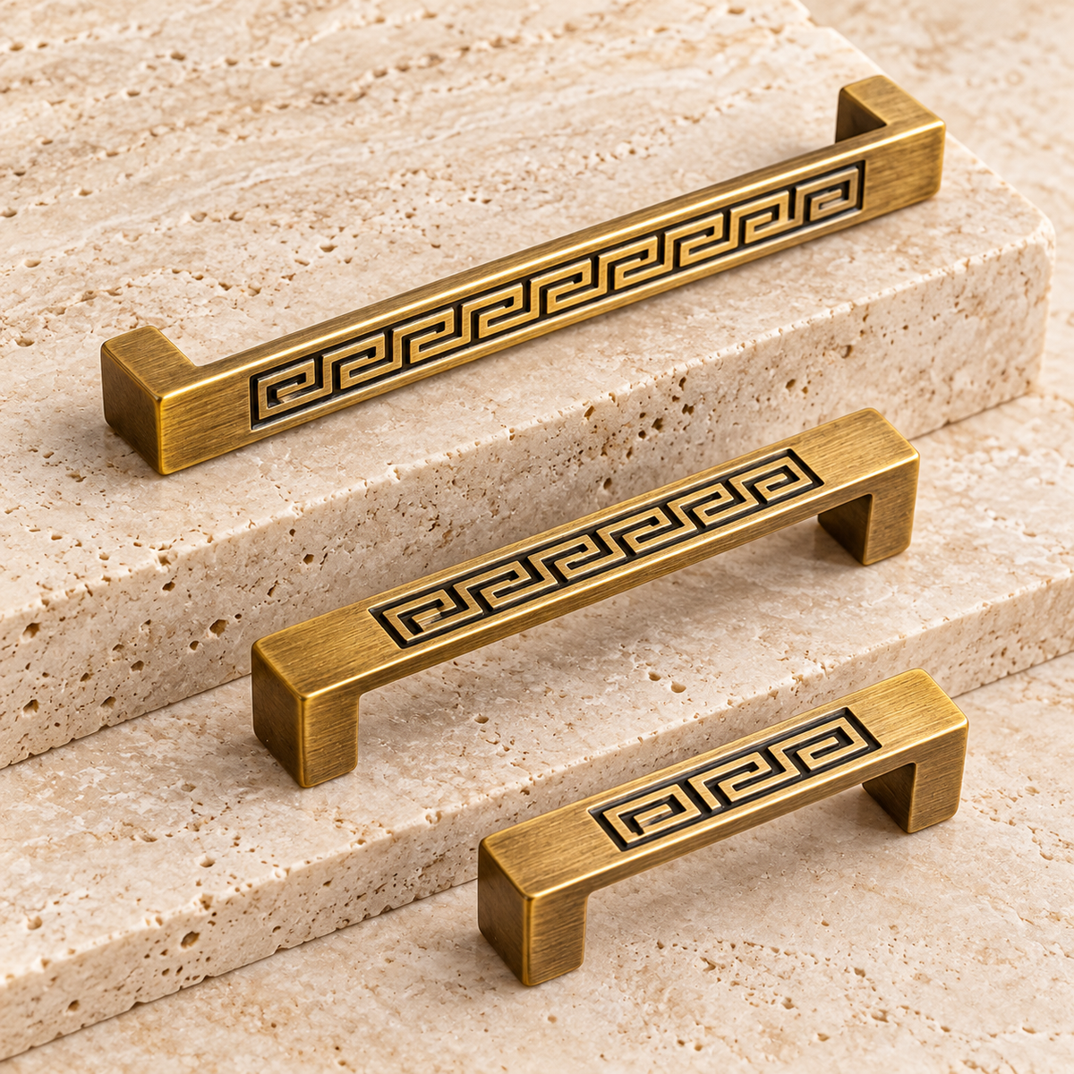 Engraved Plate Cabinet Pull — Antique Brass — approved main product image