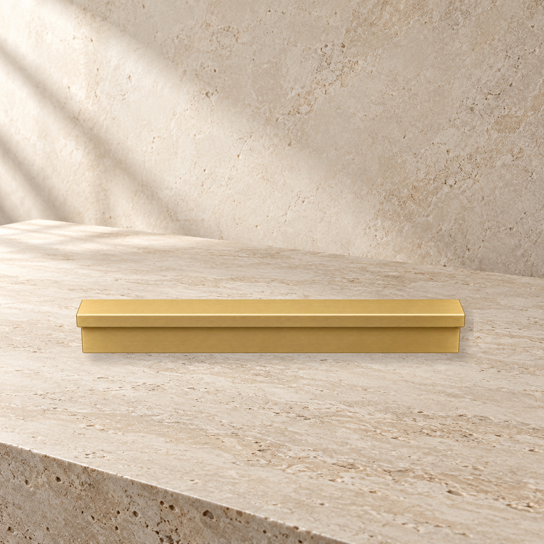 Extra-Long Brushed Brass Cabinet Pull — Modular Modern Handle — approved main product image