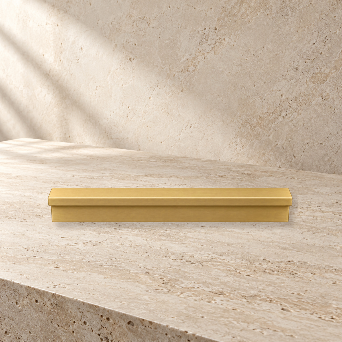 Extra-Long Brushed Brass Cabinet Pull — Modular Modern Handle — accurate supporting product view