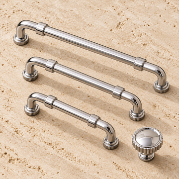 Fluted Bar Cabinet Pull & Knob — Chrome Silver — approved main product image