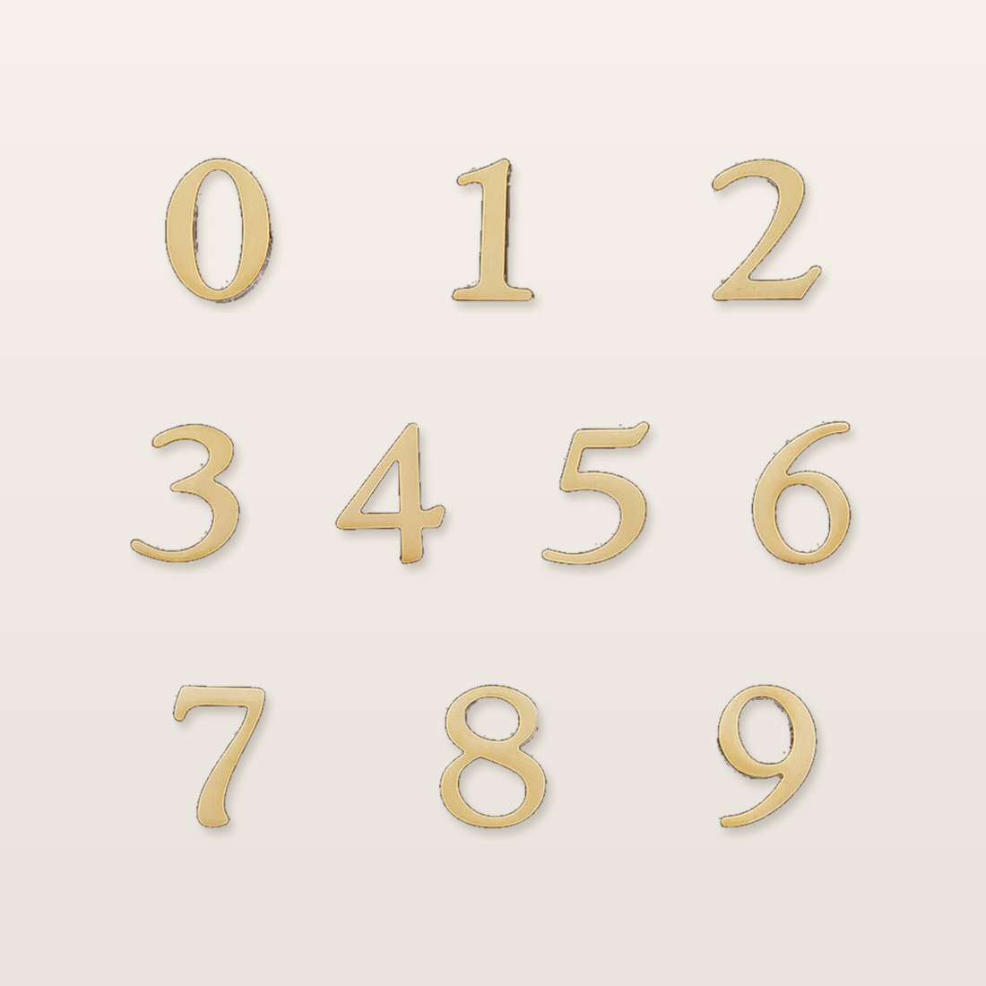 Gold Brass House Numbers & Letters — Solid Brass Door Plate Set — approved main product image