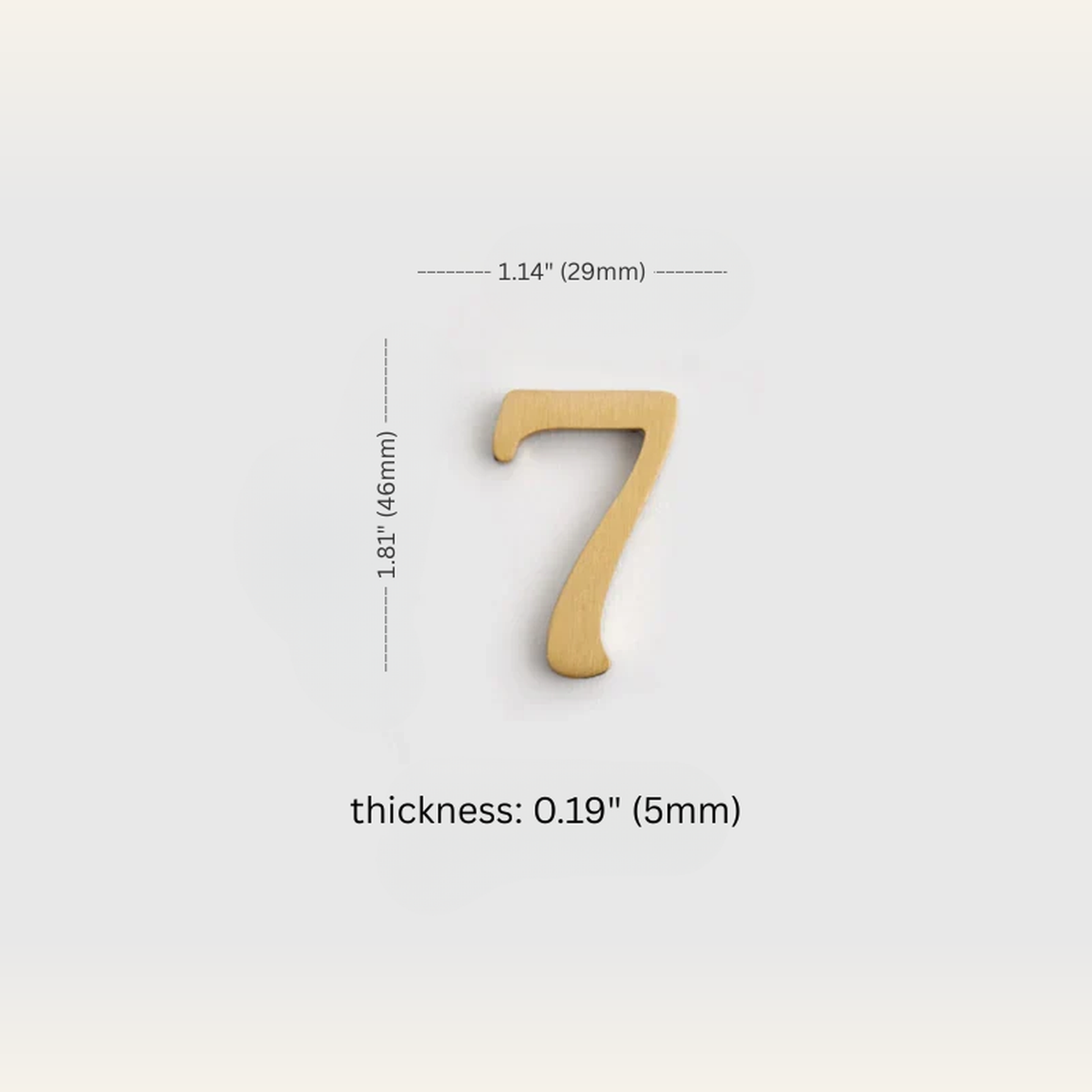 Gold Brass House Numbers & Letters — Solid Brass Door Plate Set — measurements and dimensions 8