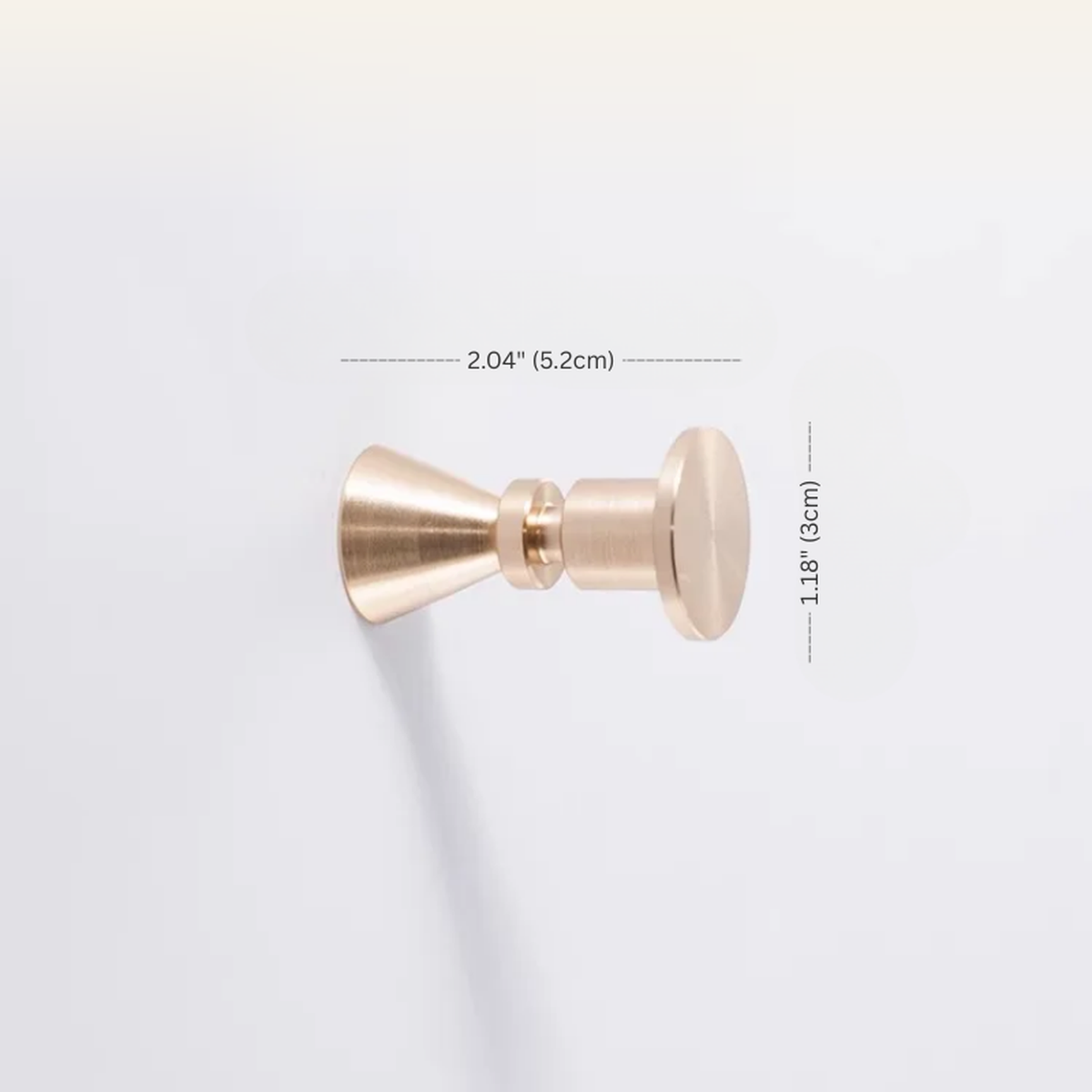 Gold Brass Wall Hook — Solid Brass Robe & Towel Hook — measurements and dimensions 1