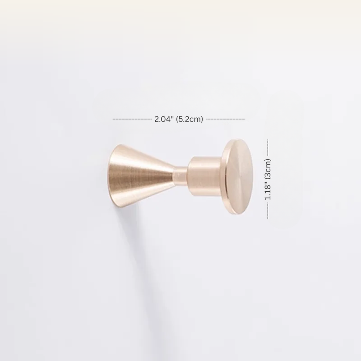 Gold Brass Wall Hook — Solid Brass Robe & Towel Hook — measurements and dimensions 2