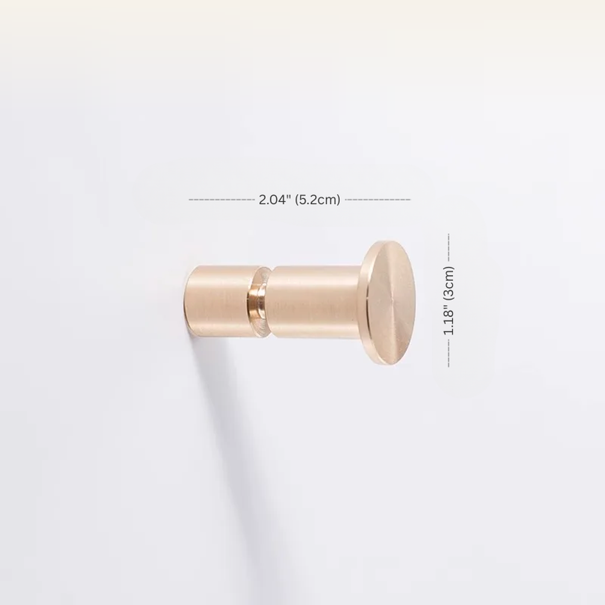 Gold Brass Wall Hook — Solid Brass Robe & Towel Hook — measurements and dimensions 3