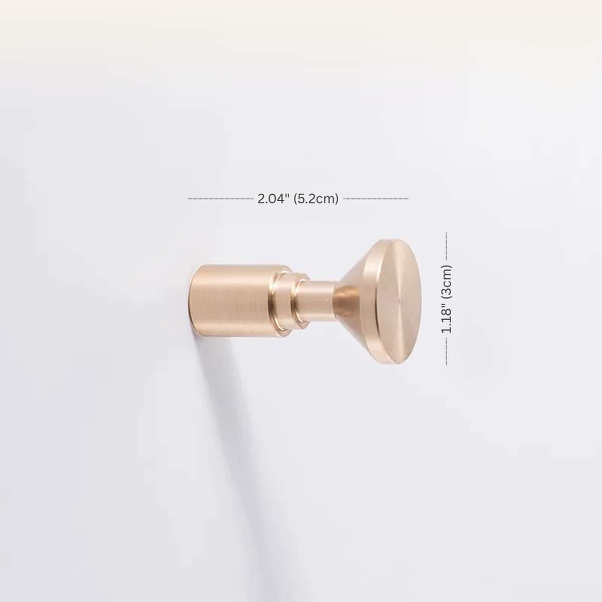 Gold Brass Wall Hook — Solid Brass Robe & Towel Hook — measurements and dimensions 4