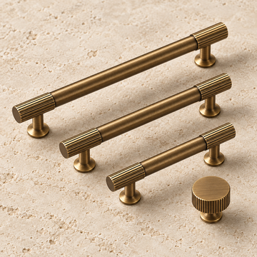 Knitted Ribbed Solid Antique Brass Cabinet Pulls & Knobs — approved main product image