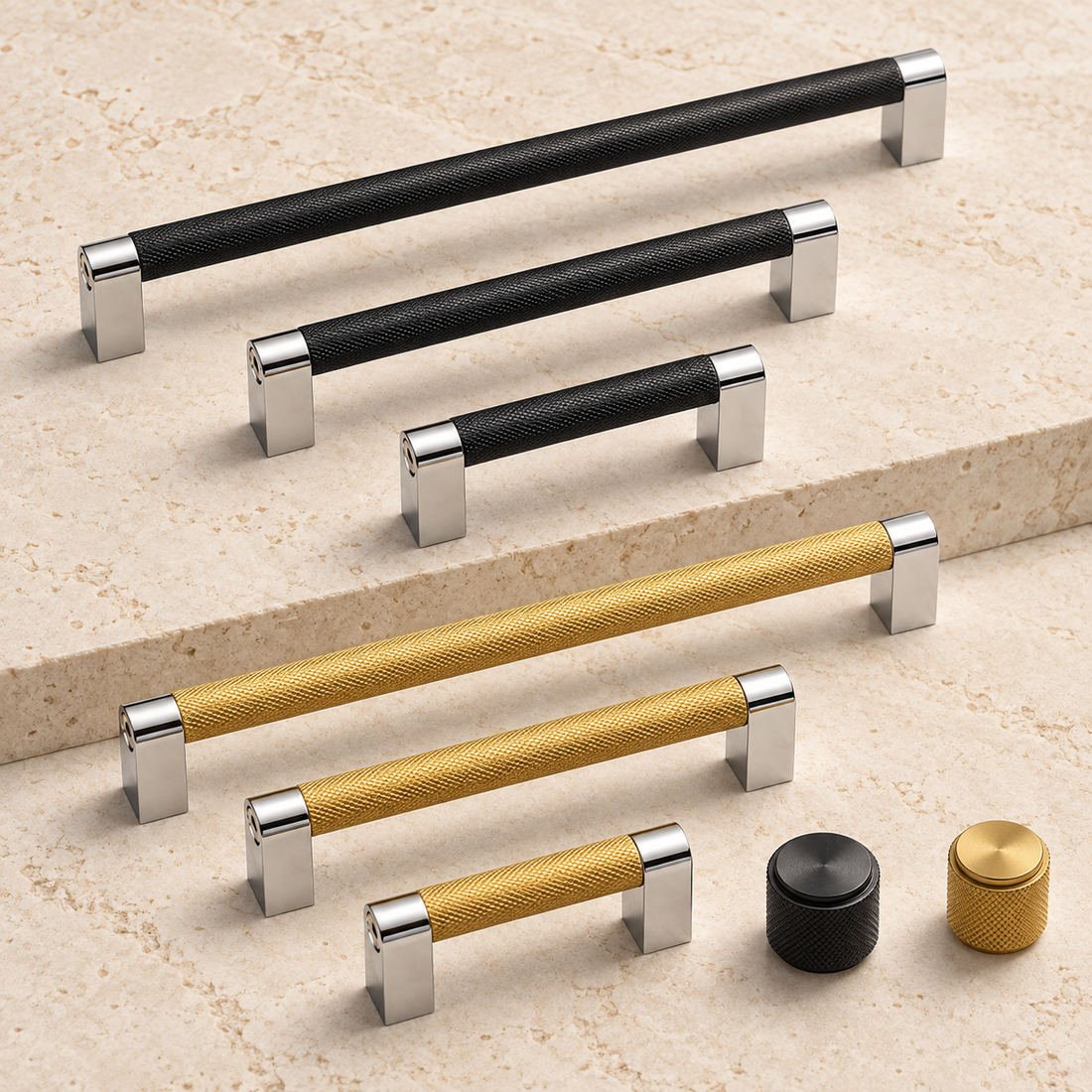 Knurled T-Bar Cabinet Pull & Knob — Modern Aluminum Hardware — approved main product image