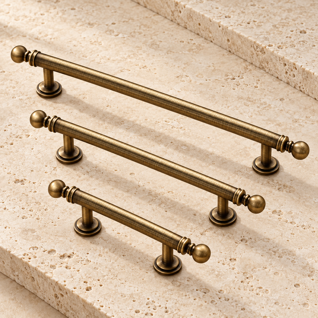 Long Bar Cabinet Pull & Knob — Brushed Brass — approved main product image