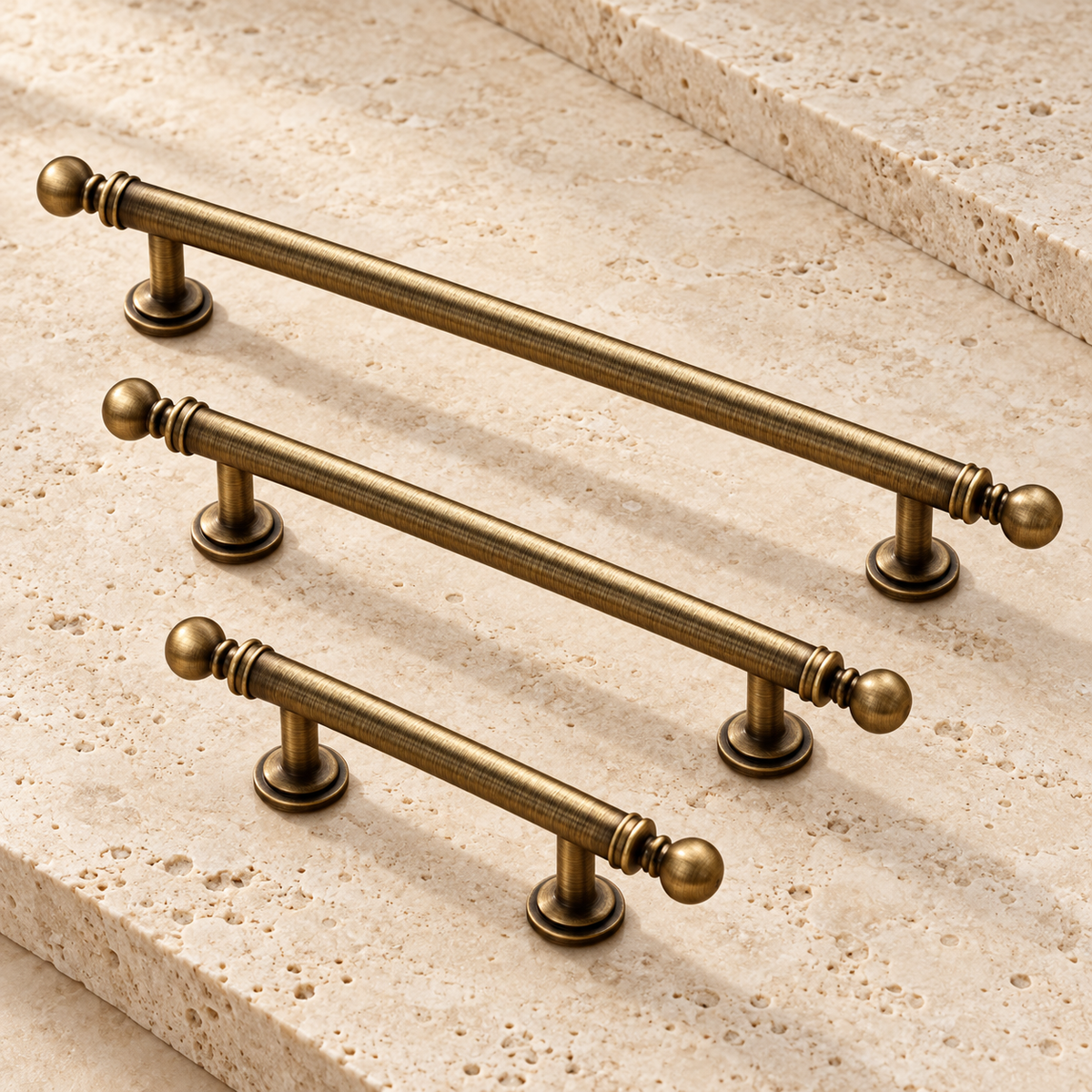 Long Bar Cabinet Pull & Knob — Brushed Brass — approved main product image