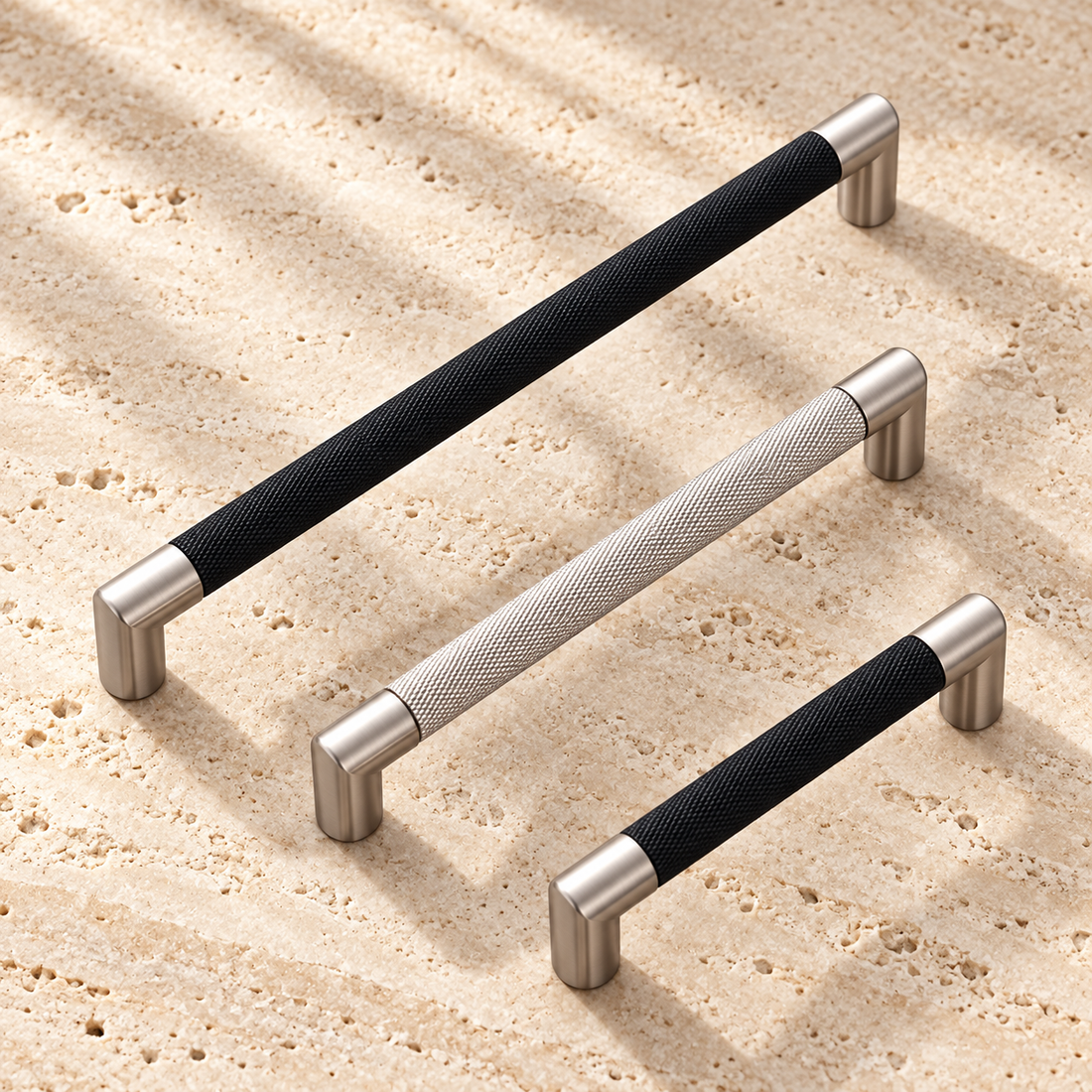 Modern Minimalist Cabinet Pull & Knob — Two-Tone Black & Nickel Finish — approved main product image