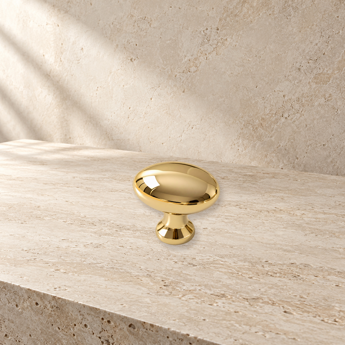 Pigeon Egg Cabinet Knob — Solid Brass Hammered Hardware — accurate supporting product view